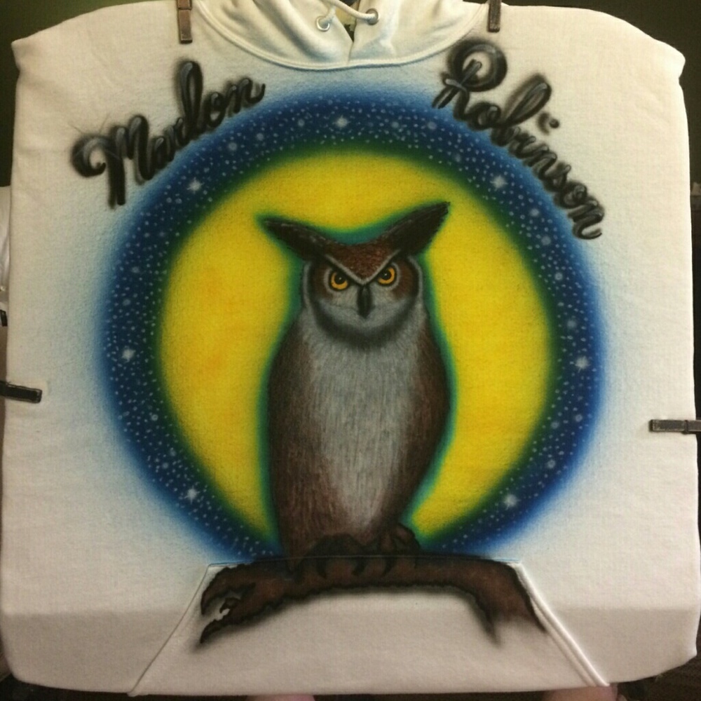 New OWL Airbrushed T-shirt Custom Made All Sizes